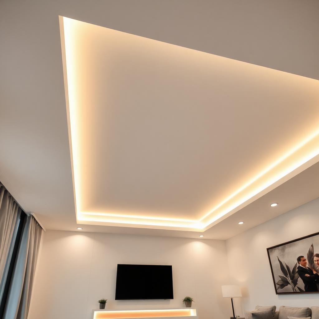 Forro de gesso com iluminação integrada
